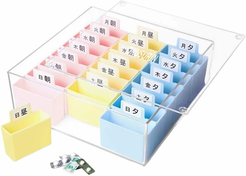 02.朝昼夕・1日3回 OKUSURIN 看護師が監修 日本製 薬ケース 1週間 お薬ケース お薬カレンダー 薬 仕分け ok01