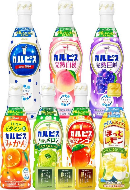 アサヒ飲料 希釈用 アソートセット カルピス ほっと 470ml x 6本 （各1本x6種類）５倍希釈 原液 飲み比べセット 乳酸