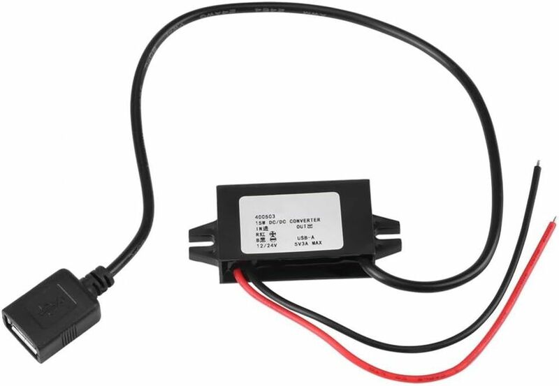 DC-DC USB電源コンバータ シングルUSB カー コンバータ モジュール 12V / 24V To 5V 3A 15W 電源