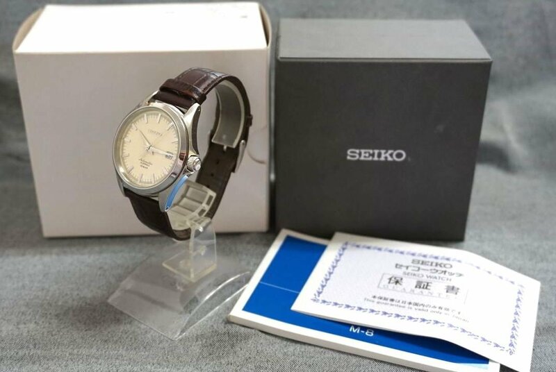 1円～ 【メンズ腕時計】セイコー SEIKO 4R35-04N0 MSI 50th Anniversary 自動巻き 23石 付属品完備 アイボリー文字盤