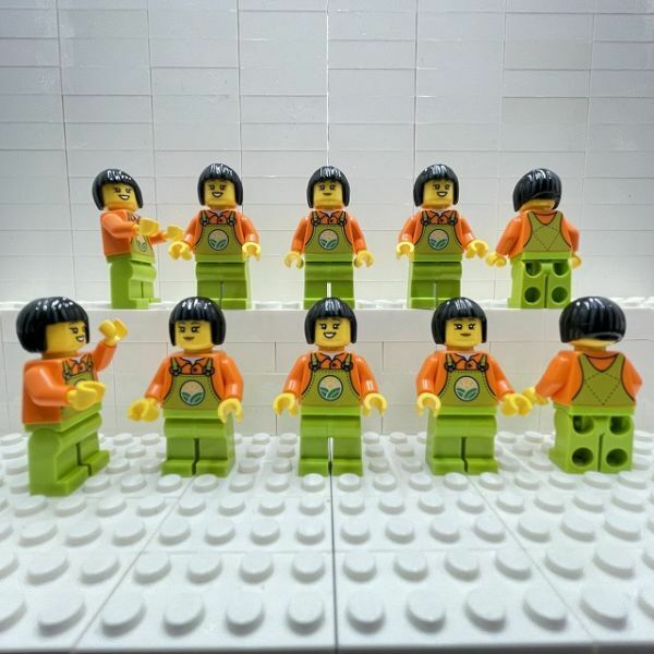 C13　レゴミニフィグ　フルーツショップの店員　両顔ヘッド　10個セット　新品未使用　LEGO社純正品