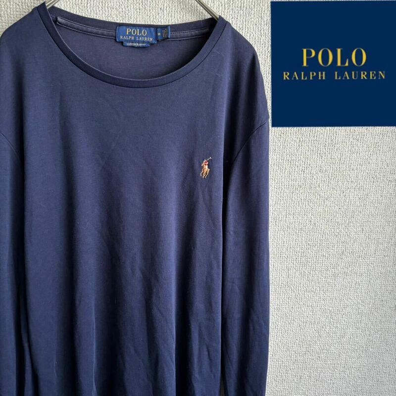 POLO RALPHLAUREN 長袖　Tシャツ　ロンT ネイビー　Mサイズ　ポロラルフローレン