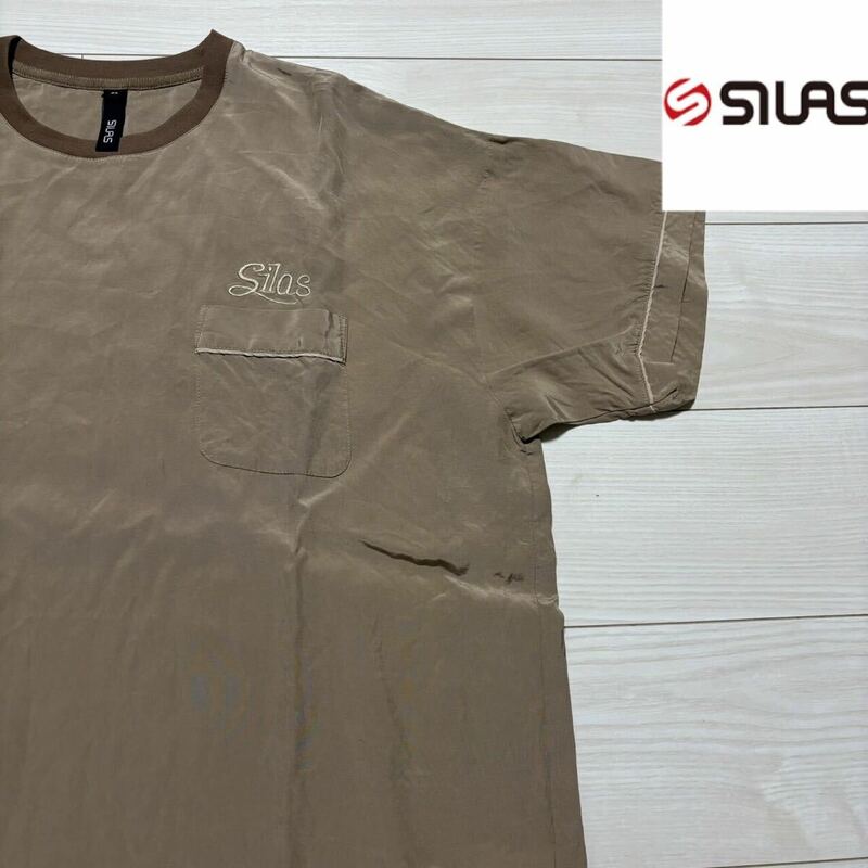 SILAS 半袖　レーヨン　Tシャツ　サイラス　ベージュ　XLサイズ