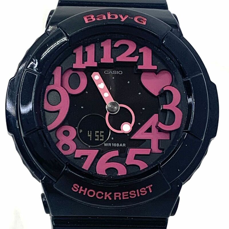 CASIO カシオ BABY-G ベビーG 腕時計 クオーツ BGA-130-1 ネオンダイアルシリーズ 可愛い ハート ピンク ブラック 動作確認済 箱付き