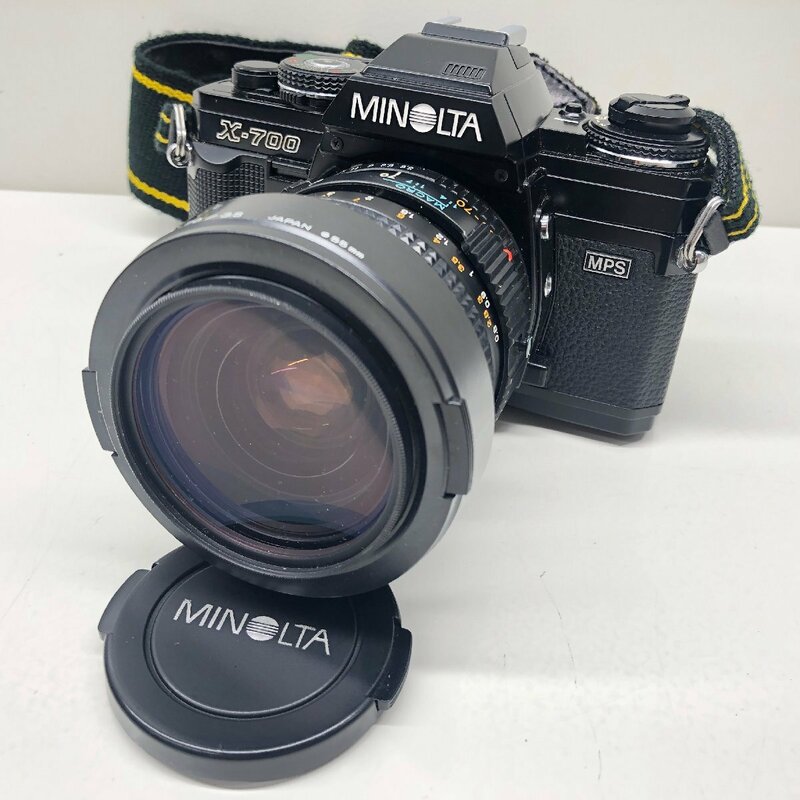 【動作未確認品】MINOLTA ミノルタ X-７００ QUARTZ DATA BACK フィルムカメラ レンズKenko MC SKYLIGHT １B ５５mm MD35-70/3.5 ケース