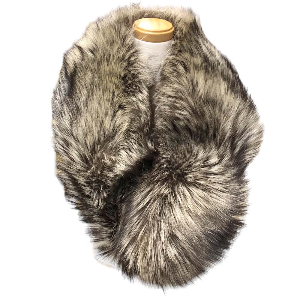 南店24-1719 【極美品】 サガ フォックス ショール ブラウン系 マフラー 毛皮 襟巻き リアルファー 秋冬用 メンズ レディース SAGA FOX