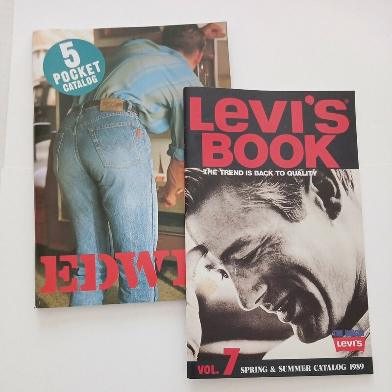 LEVIS BOOK vol.7 1989年 ジーンズカタログ リーバイス ジェームスディーン　EDWIN　5 POCKET CATALOG　当時物　2冊まとめて