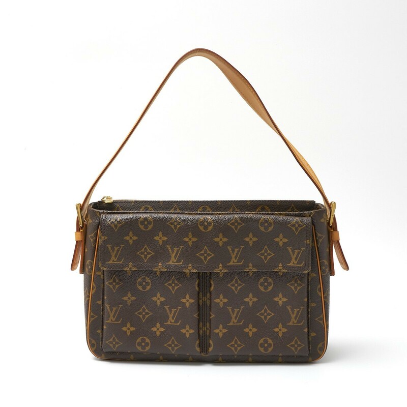 LOUIS VUITTON ルイヴィトン ヴィバシテ GM M51163 2WAY ハンド ショルダーバッグ モノグラム×レザー ブラウン×レッド レディース