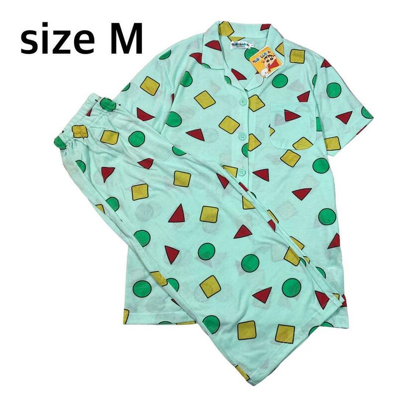 【size M】クレヨンしんちゃんパジャマ　総柄　半袖×７分丈パンツ