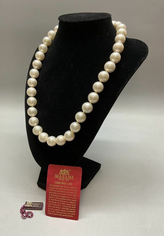 MASAMI マサミ パール ネックレス 大粒 真珠 パール直径 1.3cm 重さ 130g