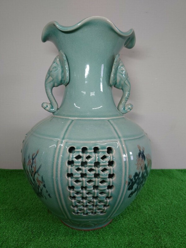 【Oi24】 花瓶 花器 壺 骨董 陶器 花入 フラワーベース