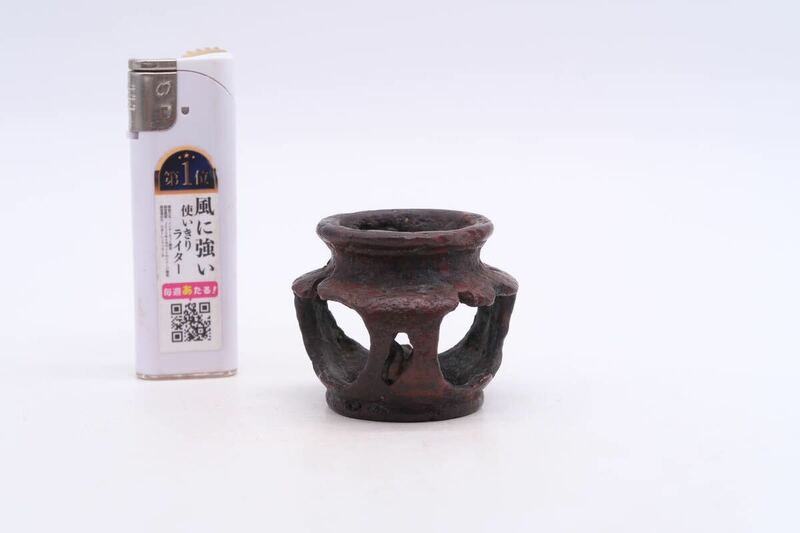 銅製 虫喰紋 蓋置 茶道具 時代物 唐物 花器 