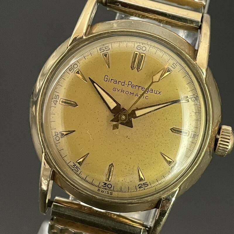 【名品】ジラールペルゴ/Girard Perregaux/ジャイロマティック/10KGF/自動巻/1950’s/メンズ腕時計/アンティーク/ゴールド/紳士