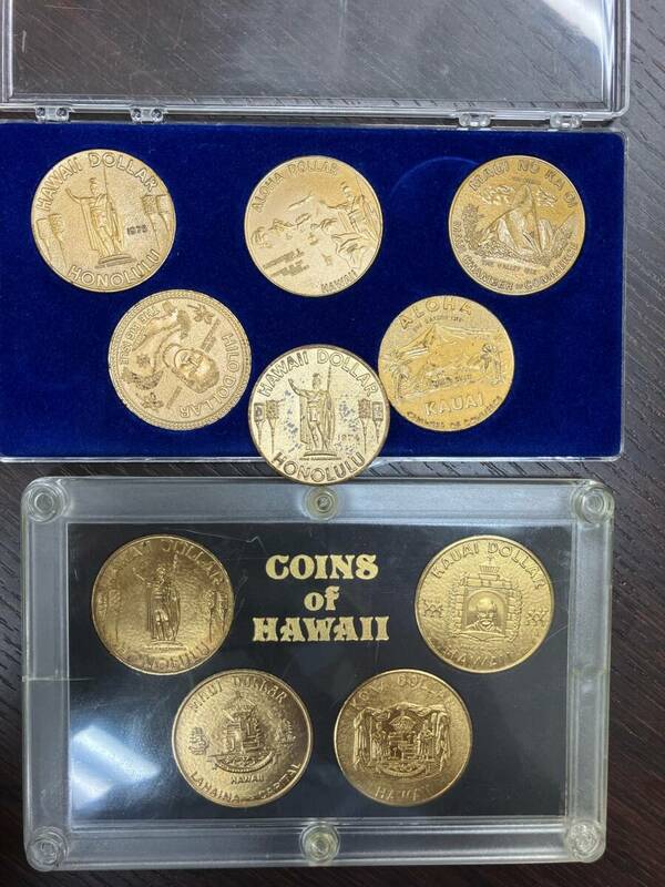 #3555　Hawaii Dollar ハワイドル アロハ記念１ドル貨幣/ハワイ州記念　ハワイコインセット５枚マウイ、カウアイ諸島アロハダラー