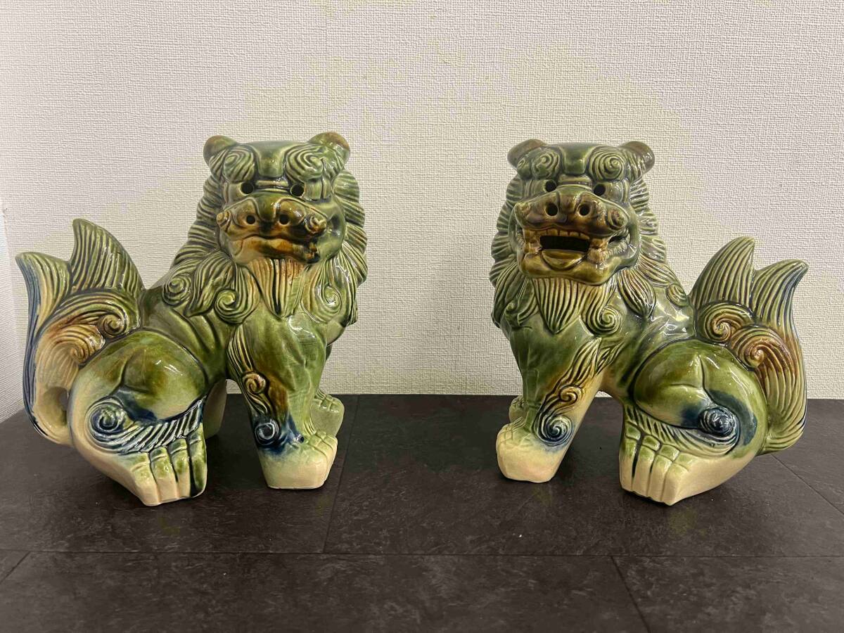 ct7102　置物　双獅子　美術品　