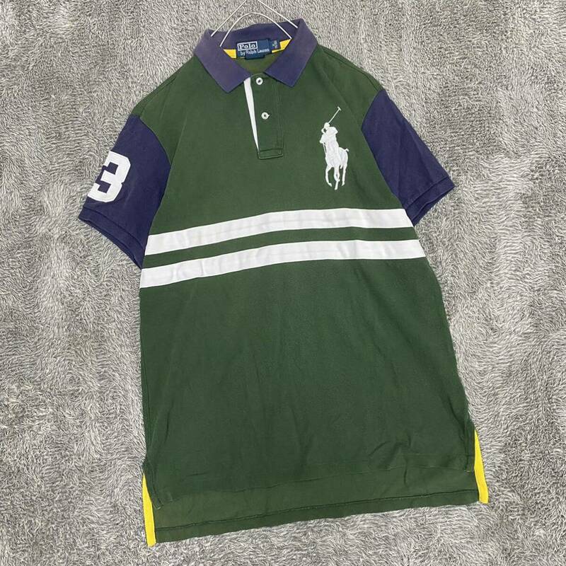 POLO RALPH LAUREN ラルフローレン ビッグポニー ポロシャツ 半袖シャツ サイズM グリーン 緑 メンズ トップス 最落なし （S20）