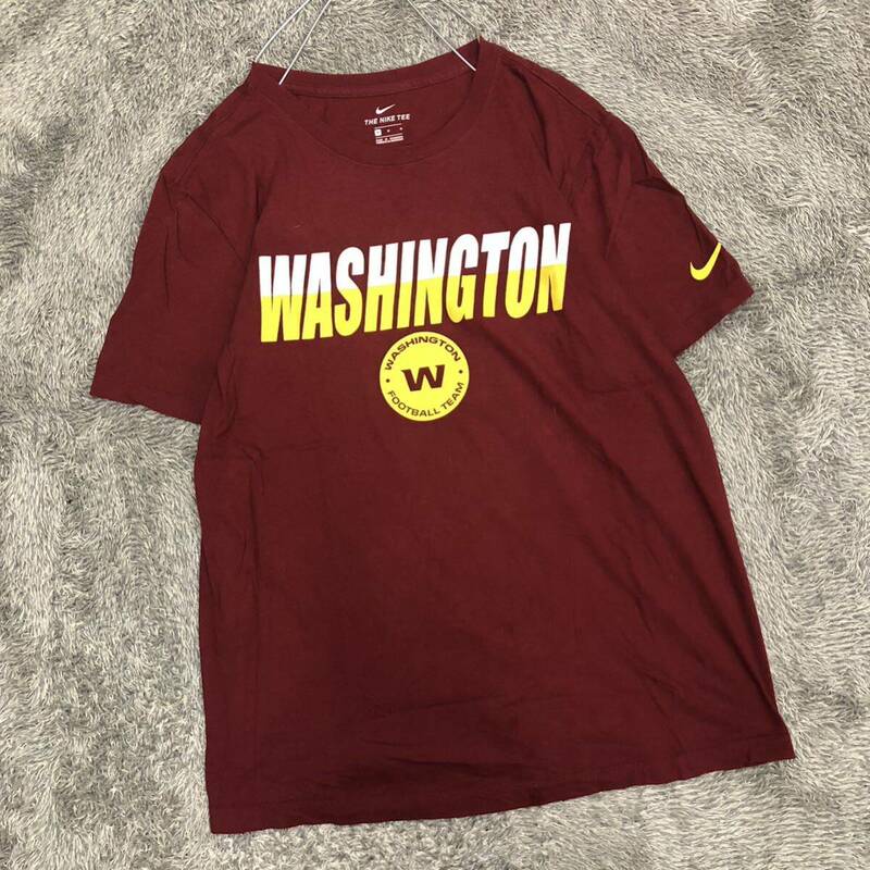 NIKE ナイキ 半袖Tシャツ 半袖カットソー サイズM ボルドー ワインレッド Washington コットン football メンズ トップス 最落なし （X20）