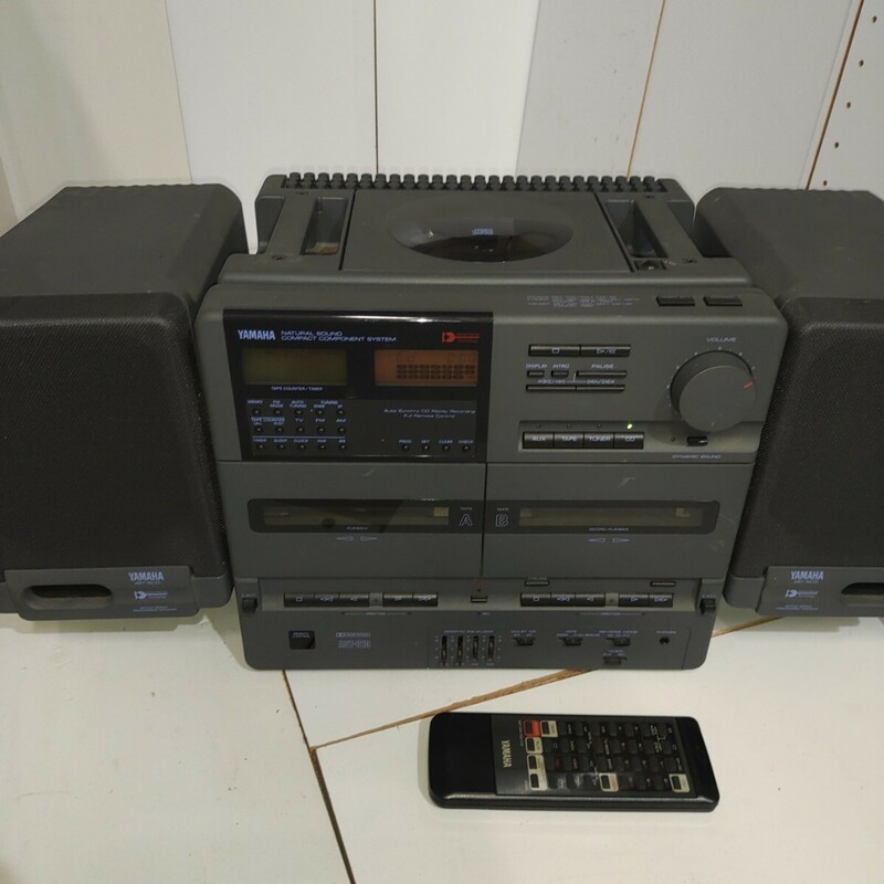送料無料 ヤマハ コンパクトコンポ AST-C10 スピーカー ラジオ CD レア　希少　骨董　昭和レトロ