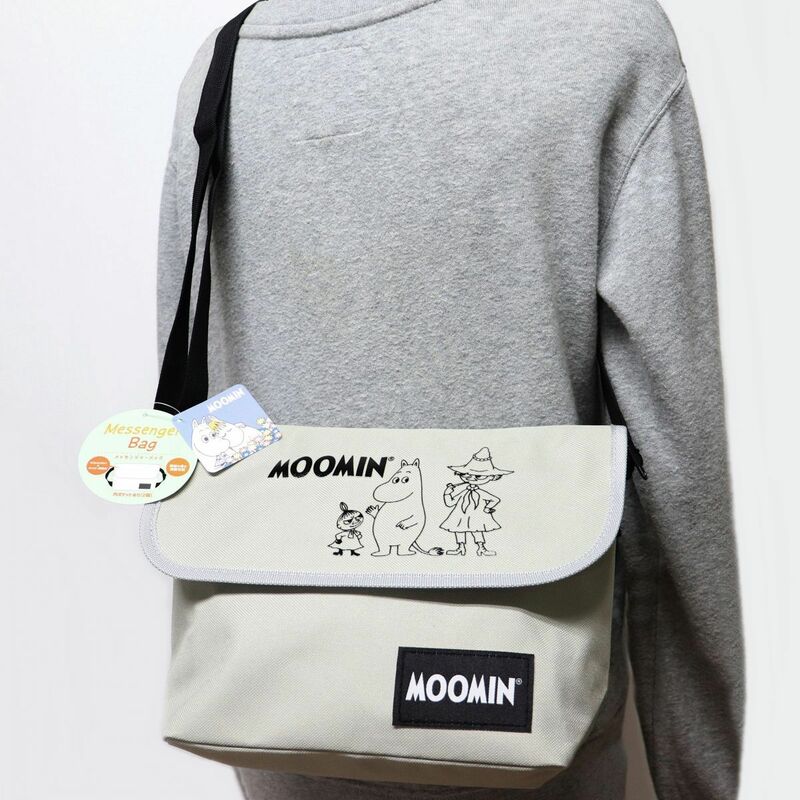 ★ムーミン MOOMIN 新品 便利 カジュアル メッセンジャーバッグ ショルダーバッグ BAG かばん 鞄 灰 [MOOMIN-GRY1N] 一 六★QWER★