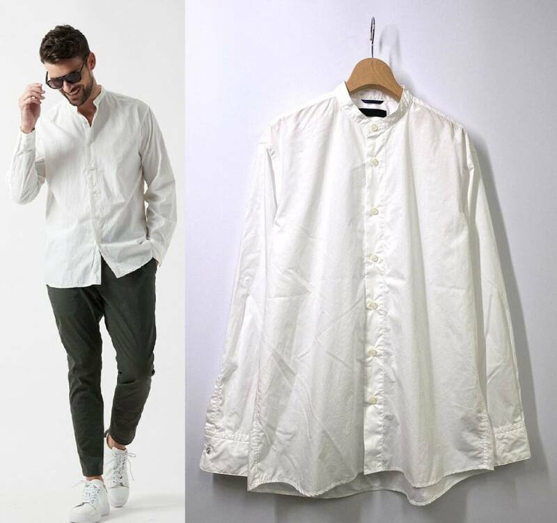 【24SS 定価3.3万円】Junhashimoto ジュンハシモト BAND COLLAR SHIRTS バンドカラーシャツ 3 ホワイト 白 長袖シャツ