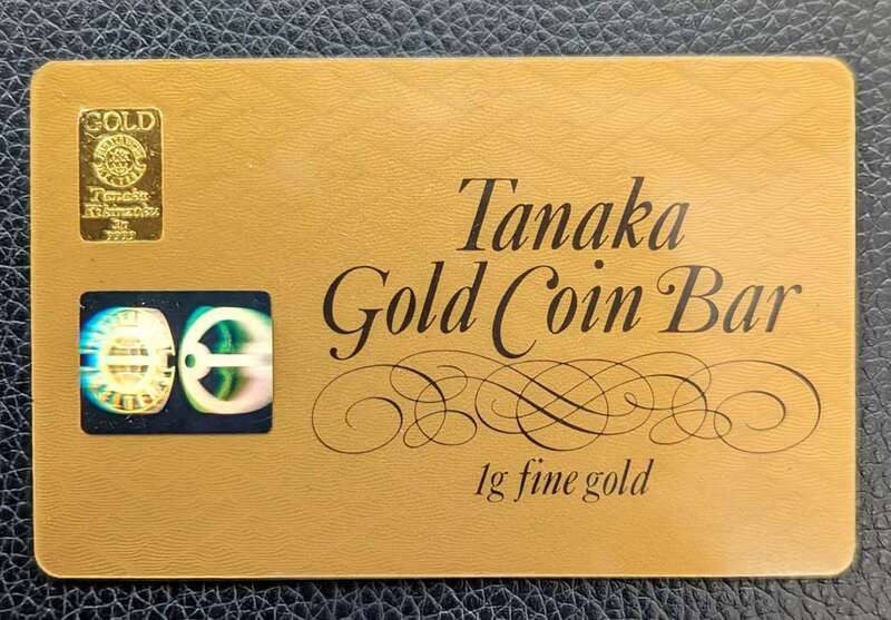 #7508【金価格上昇中!!】1ｇ 純金 Tanaka Gold Coin Bar ｋ24 インゴット 田中貴金属 24金 カード タイプ