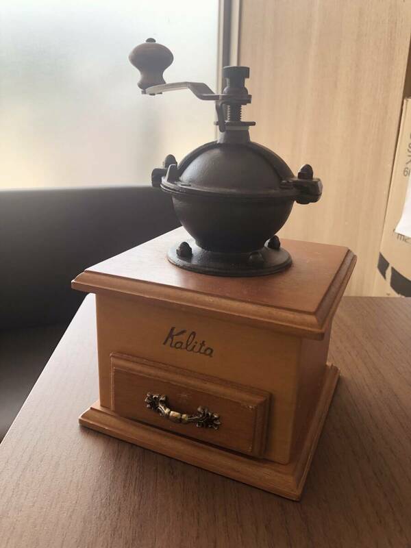 #7465　コーヒーミル　木製　Kalita　レトロ　手動式　カリタ