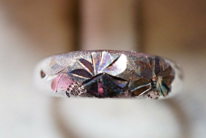 154 純銀刻印 シルバー リング 指輪 ヴィンテージ アクセサリー SILVER 1000 アンティーク シルバージュエリー 装飾品
