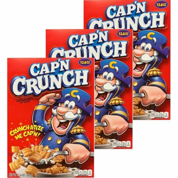 アメリカのシリアルは甘くて美味しい！ コーンとオーツ麦！Cap'n Crunch キャプテンクランチ Original (360g x 3箱)