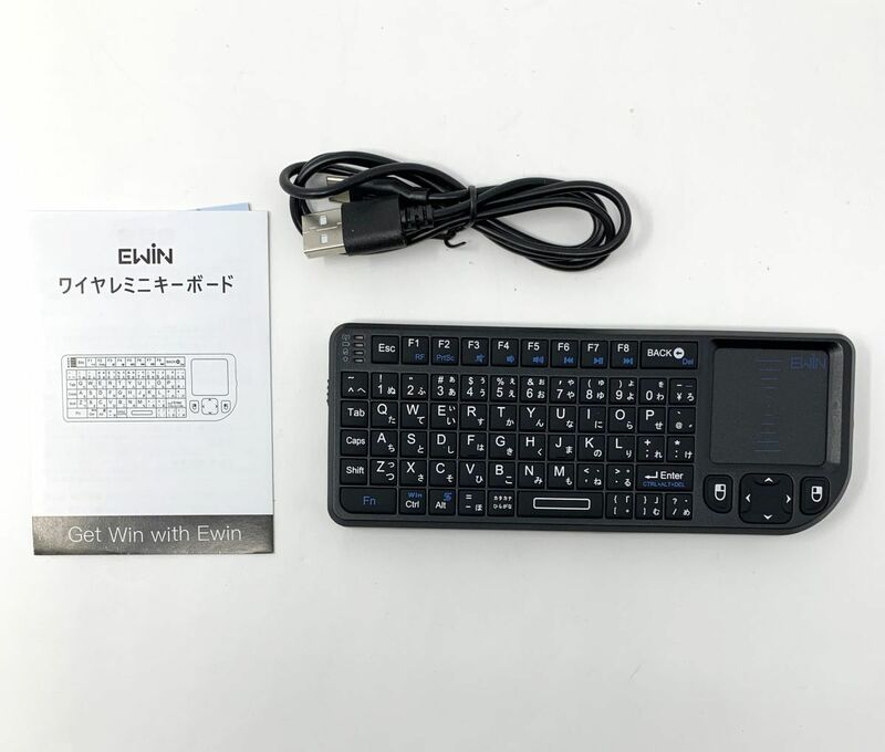 【一円スタート】Ewin ミニキーボード ワイヤレス 2.4GHz タッチパッド搭載 超小型 1円 SEI01_1793