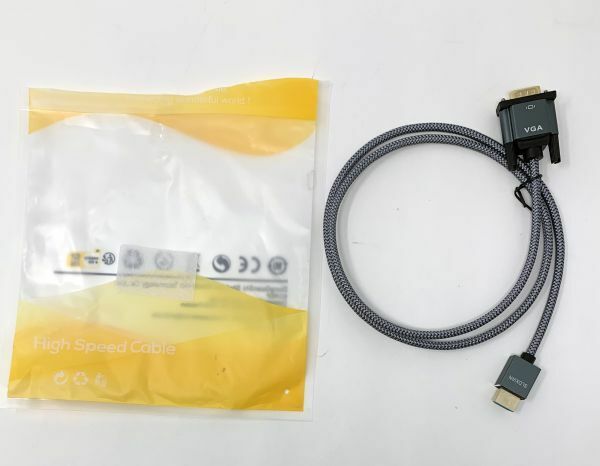 【一円スタート】SLDXIAN HDMI-VGA (オス-オス)変換ケーブル アルミニウム合金 シェルナイロン編組&金メッキサポート 1円 SEI01_1966