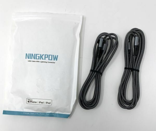 【一円スタート】NINGKPOW USB-C Lightning ケーブル L字型 2本セット 急速充電 データ転送 充電器ケーブル PD対応 高耐久 1円 SEI01_1967