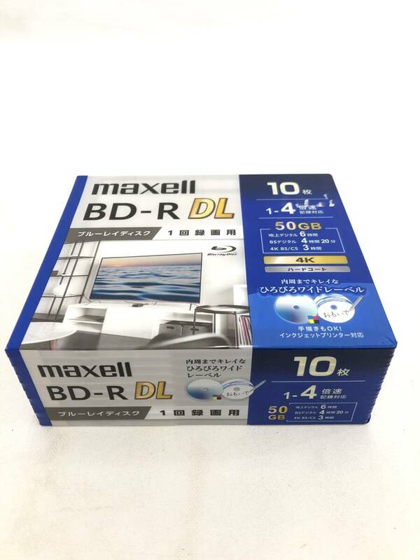 SH240603-01O/ 未開封 マクセル maxell 録画用BD-R DL BRV50WPG.10S ブルーレイディスク [10枚 /50GB /インクジェットプリンター対応]