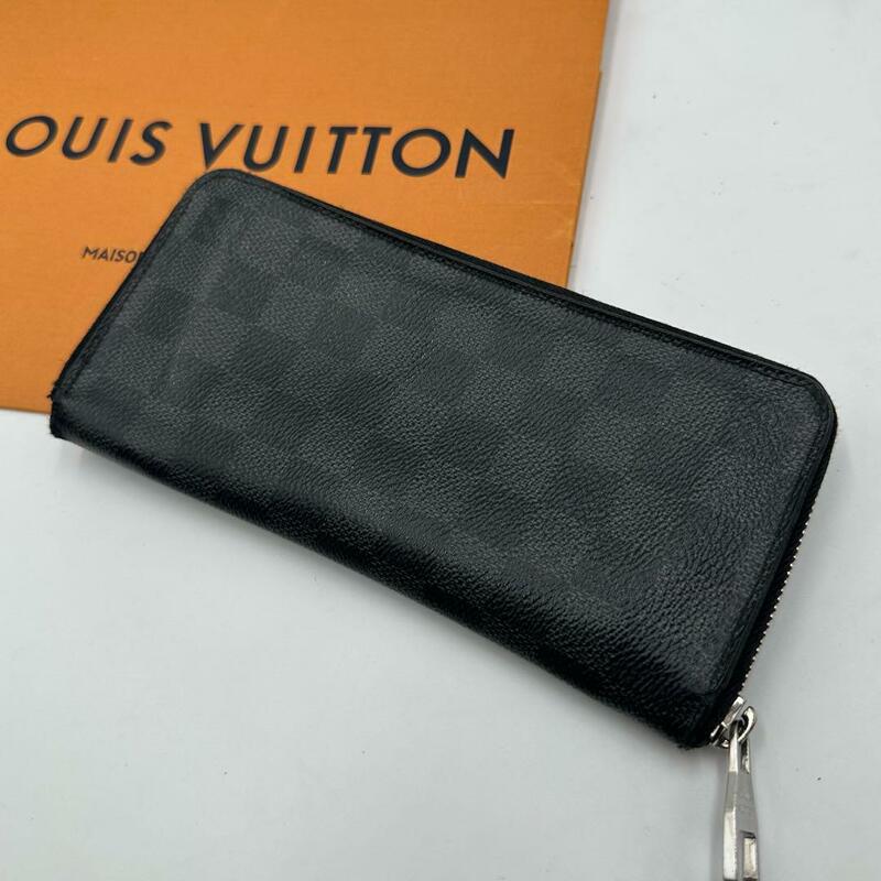 【新型】 LOIUS VUITTON ルイ・ヴィトン ジッピー ヴェルティカル ダミエ グラフィット N63095 ノワール ブラック 黒 メンズ レザー 本革