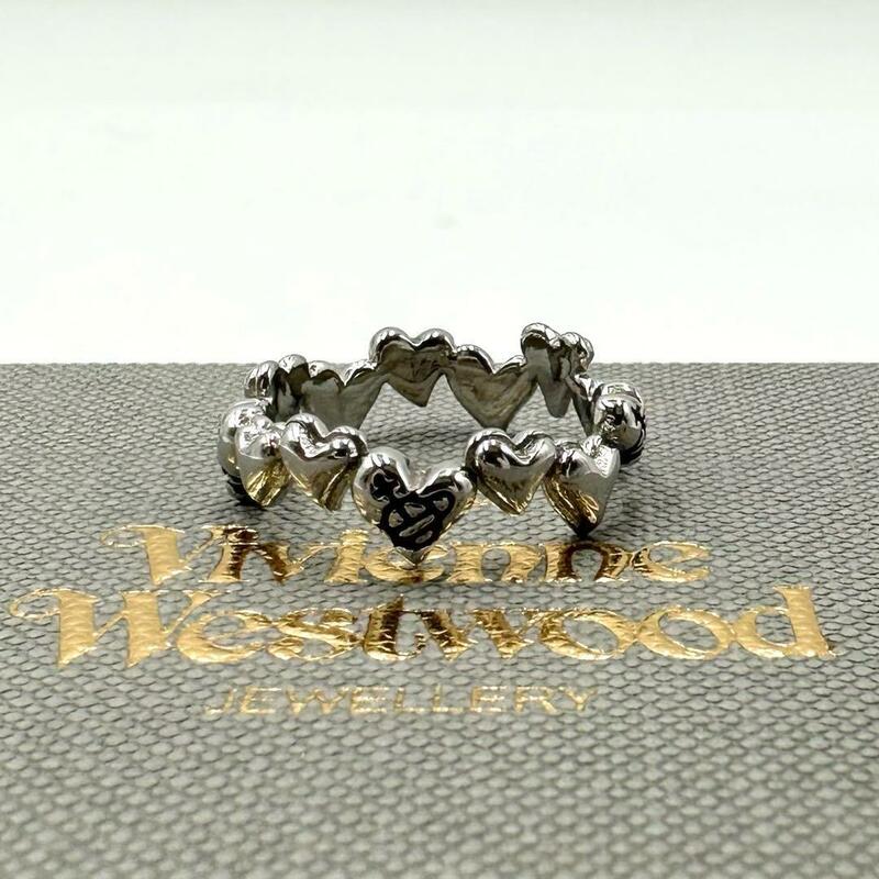 美品 Vivienne Westwood ヴィヴィアンウエストウッド ロザリンダ リング ハート M シルバー 925 11号 S 正規品 限定 刻印 シルバー 銀 廃盤