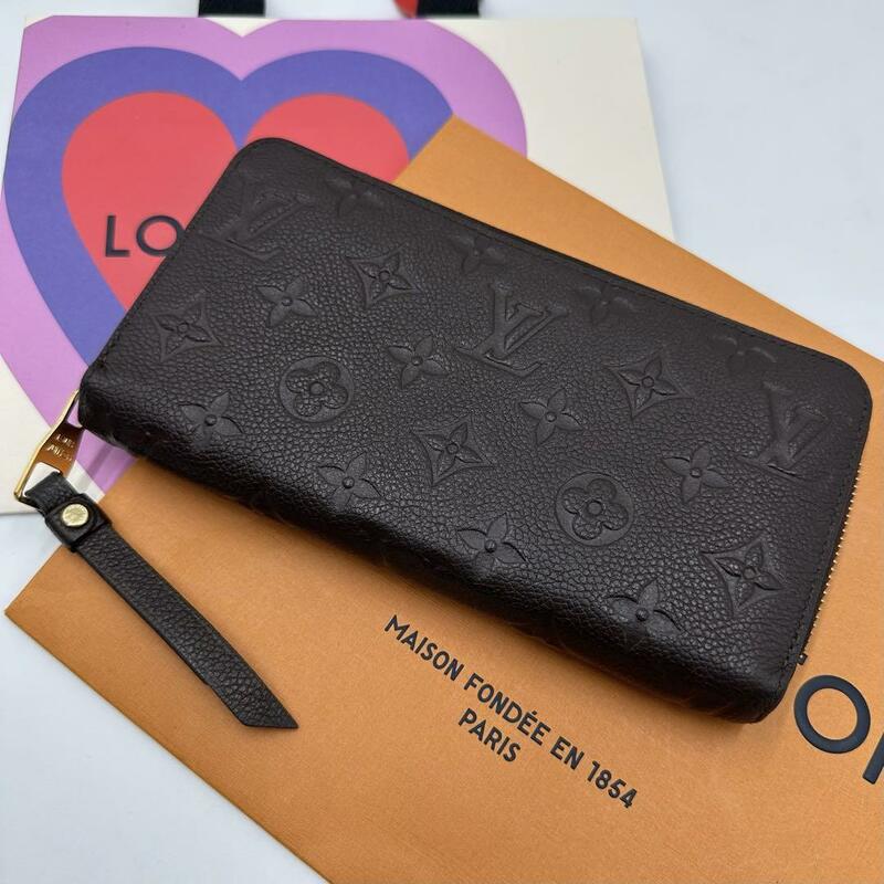 【極美品】LOIUSVUITTON ルイヴィトン ジッピーウォレット アンプラント モノグラム 長財布 M0548 テール ブラウン ラウンド 革 レディース