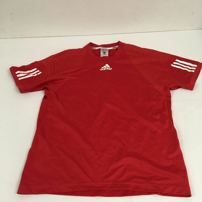 送料無料★adidas アディダス★半袖Tシャツ　トップス★メンズ　Mサイズ★赤　#60610sj105