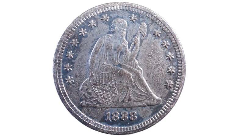 1888-S アメリカ合衆国 25セント銀貨 US Quarter Dollar Silver.900 アメリカ コインコレクション品