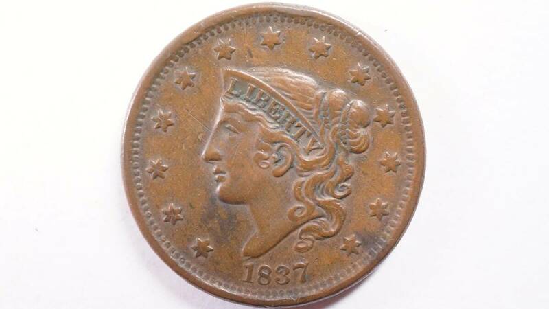 1837年 アメリカ 1セント銅貨 USA one cent アメリカ コインコレクション品