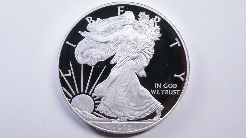 2012年 アメリカ合衆国 1オンス 純銀貨(31.1g) 直径40.6mm US 1oz silver 99.9％