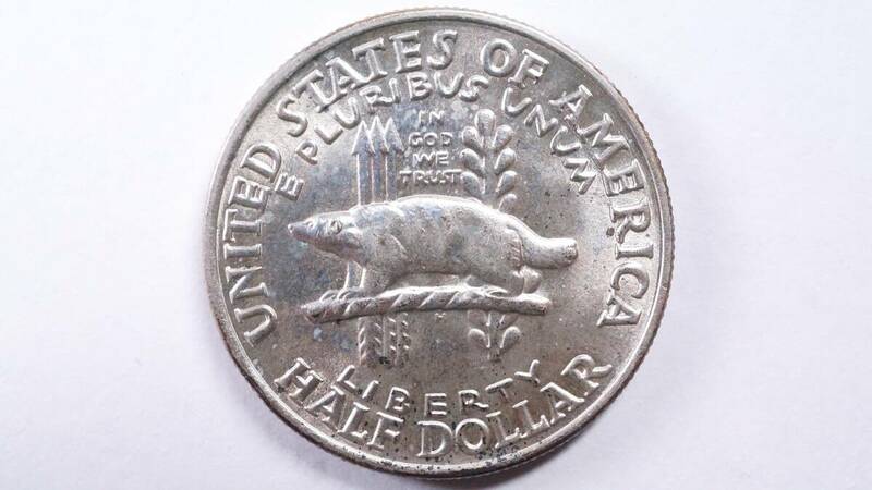 1936年 アメリカ合衆国 50セント記念銀貨 ウィスコンシン準州100年 Silver.900 US HALF DOLLAR