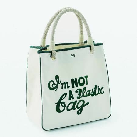 美品 国内正規品 ANYA HINDMARCH エコバッグ グリーン I’m NOT A Plastic Bag アニヤ・ハインドマーチ 緑