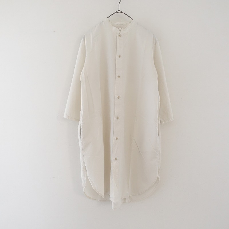 ラボアート LABO.ART *CAMICIA-LEE バンドカラーロングシャツ*綿スタンドカラーチュニックブラウス(25-2405-92)【20F42】