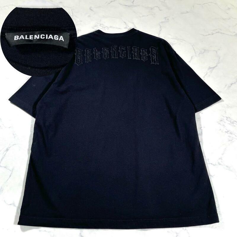 【極美品】BALENCIAGA バレンシアガ　タトゥーロゴ刺繍　Tシャツ