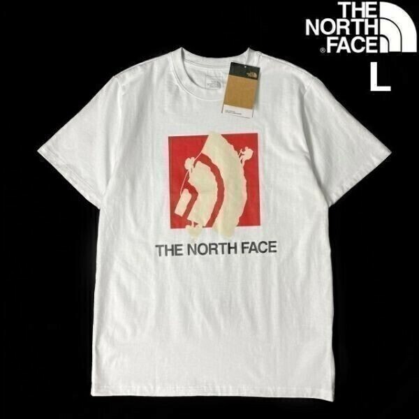 1円～!売切!【正規新品】THE NORTH FACE SHORT SLEEVE LOGO PLAY TEE 半袖 Tシャツ US限定 上質 男女兼用 アウトドア(L)白 180902-15