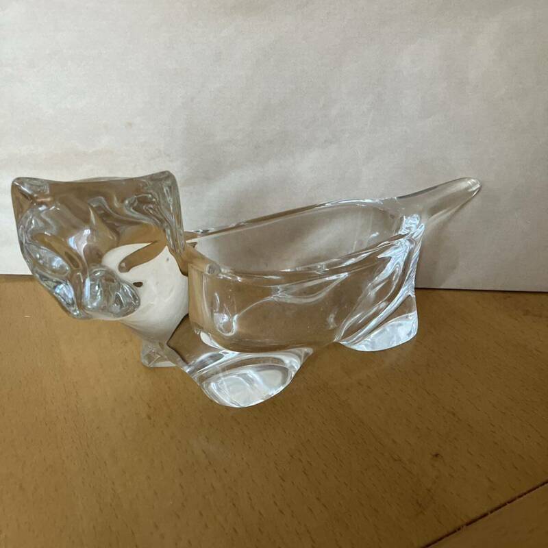 猫　佐々木硝子 クリスタルガラス ガラスの動物園 置物 美品
