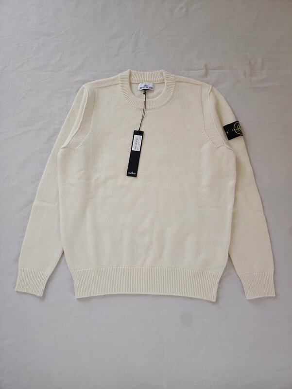 新品（非中古品）stone island ストーンアイランド トップス ニットセーター ウール メンズ LAMBSWOOL KNIT カジュアル ホワイト　S-3XL