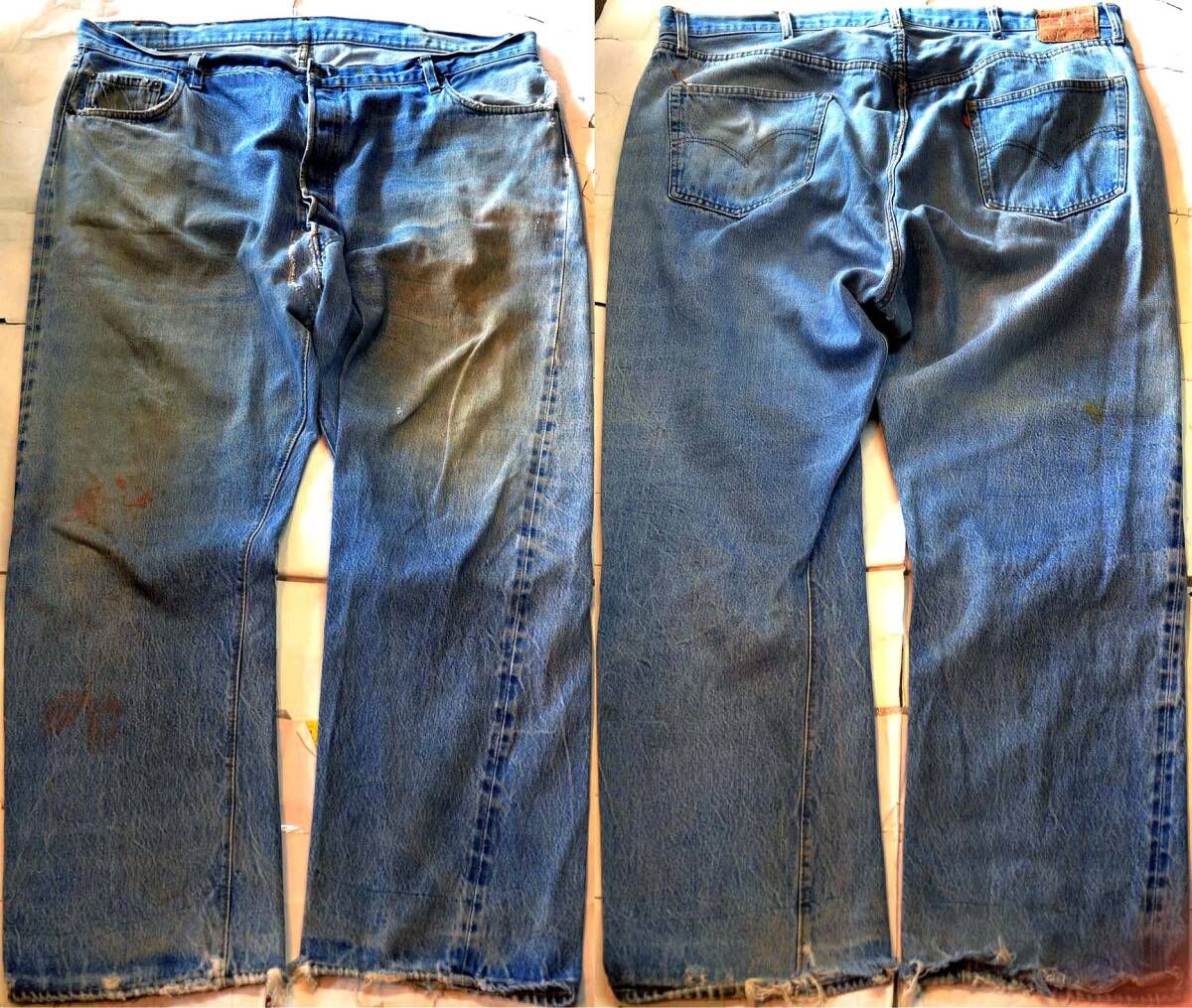 V983/LEVIS501 66後期 ヴィンテージ ビッグサイズ 縦落ち　キャタピラのアタリ！