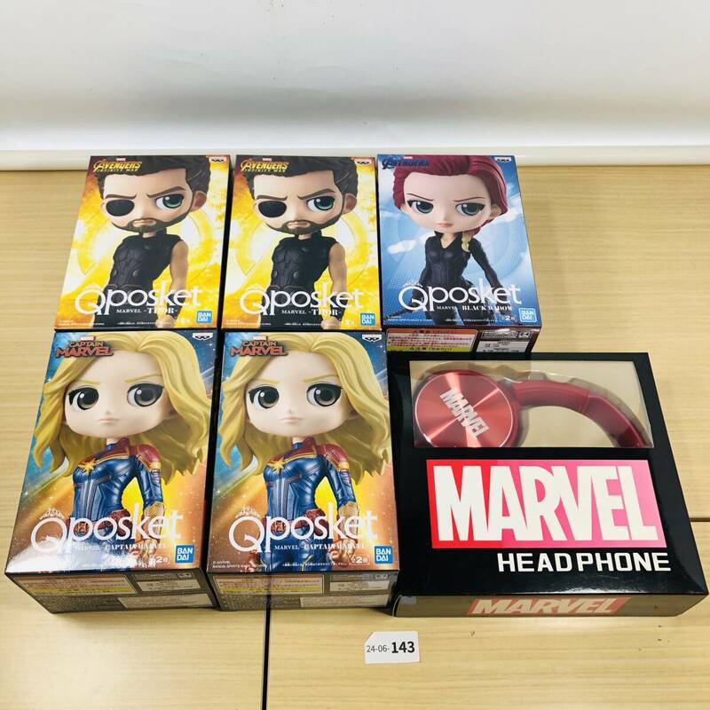 【まとめ売り/24-06-143/新品未使用】MARVEL マーベル Qposket フィギュア ステレオヘッドホン 計6点