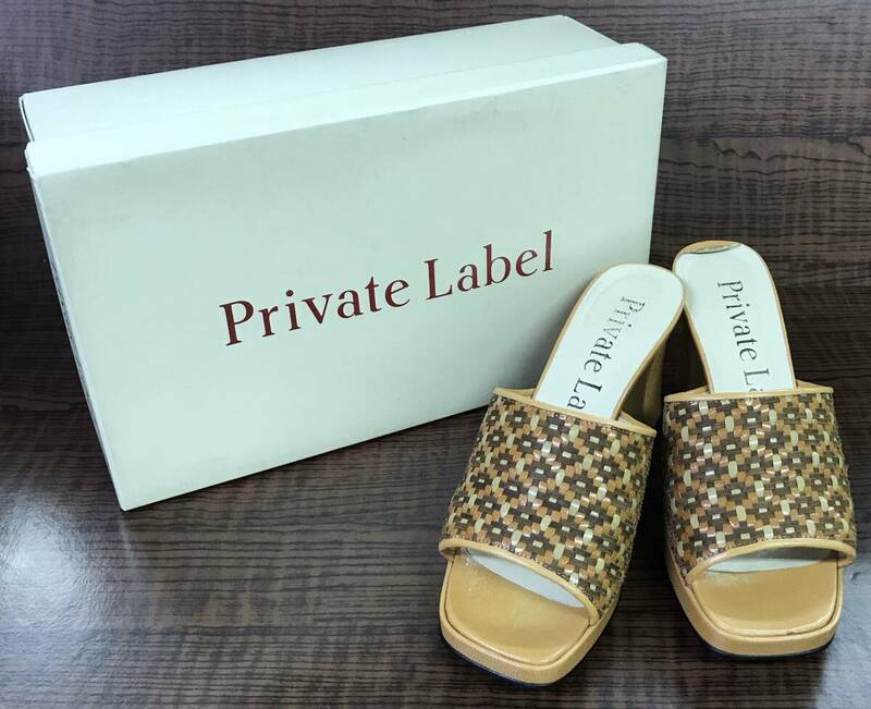 ★【靴】Private Label サンダル キャメル系 22 1/2 サイズ 訳あり☆T06-234D