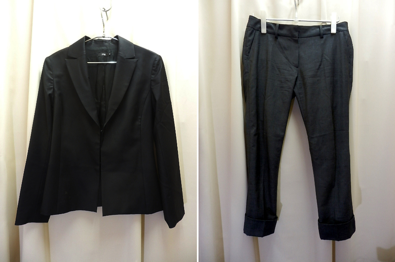 エムフィル Mfil　パンツスーツ　サイズ：40　ブラック×グレー